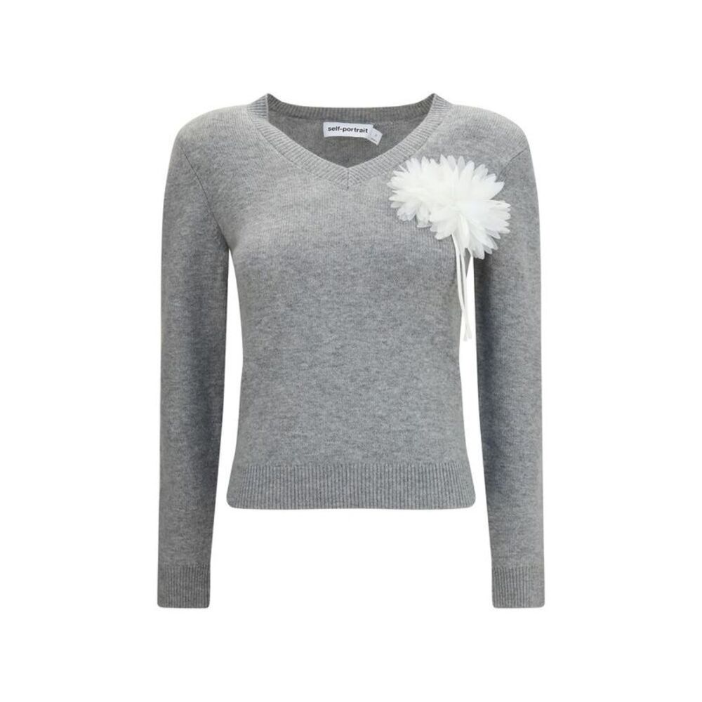 Self-Portrait Gray Cashmere Women's Sweater